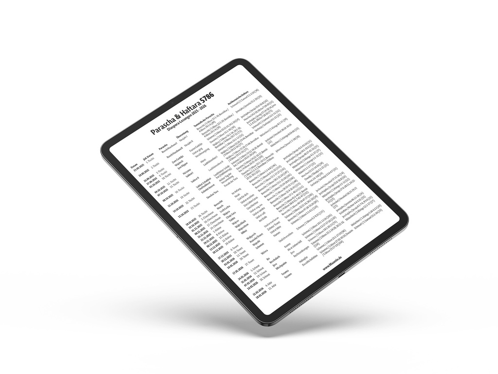 Poster | Parashah & Haftara - The Weekly Readings | 5786 (2025-2026)